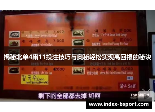 揭秘北单4串11投注技巧与奥秘轻松实现高回报的秘诀